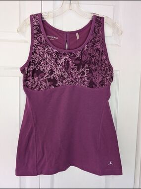 Danskin Purple Floral Athletic Tank